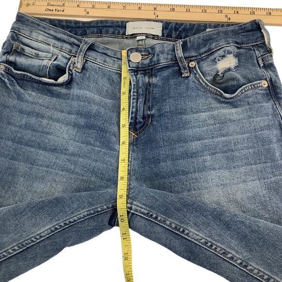 Dear John Blaire Straight Denim Stretch Jeans Womens Size 28 Mid-Rise Blue - Picture 4 of 12